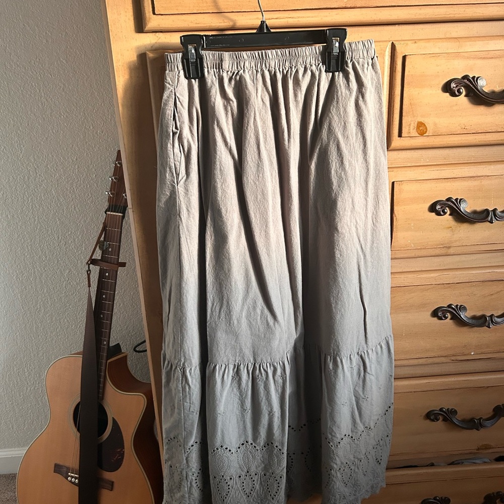 Chic sage green Maxi Skirt for Women
